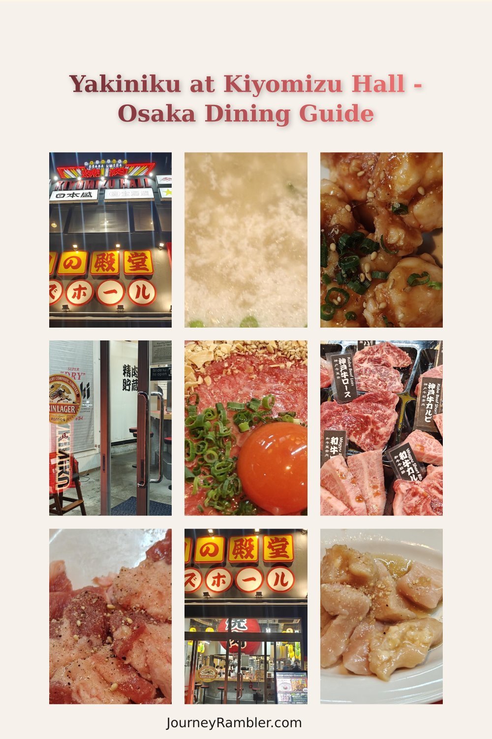 Sitting Down for Yakiniku at Kiyomizu Hall, Osaka