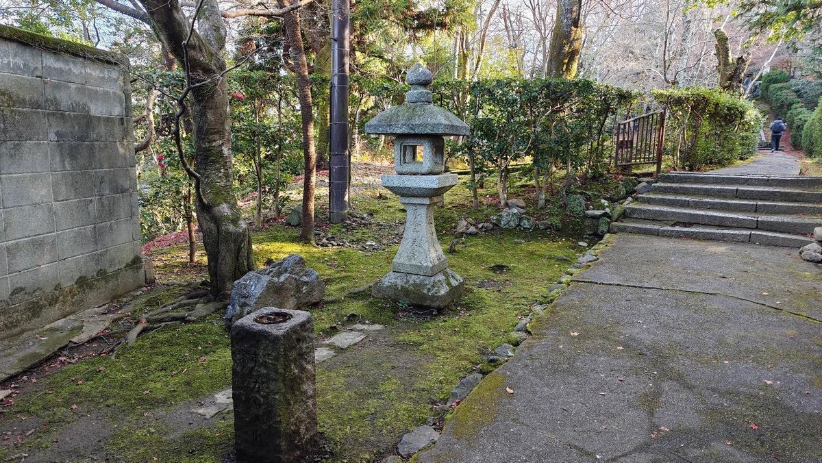 Stone lantern in serene Japanese garden path