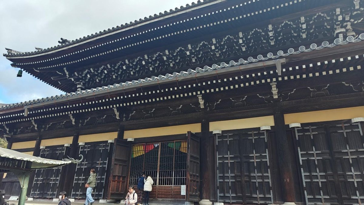 Traditional wooden temple with intricate roof design