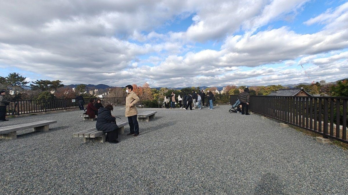 People relaxing on a scenic terrace