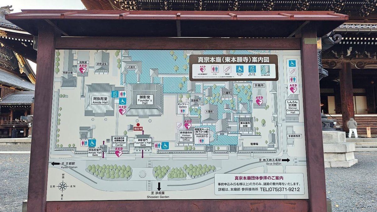 Temple map board with architectural background