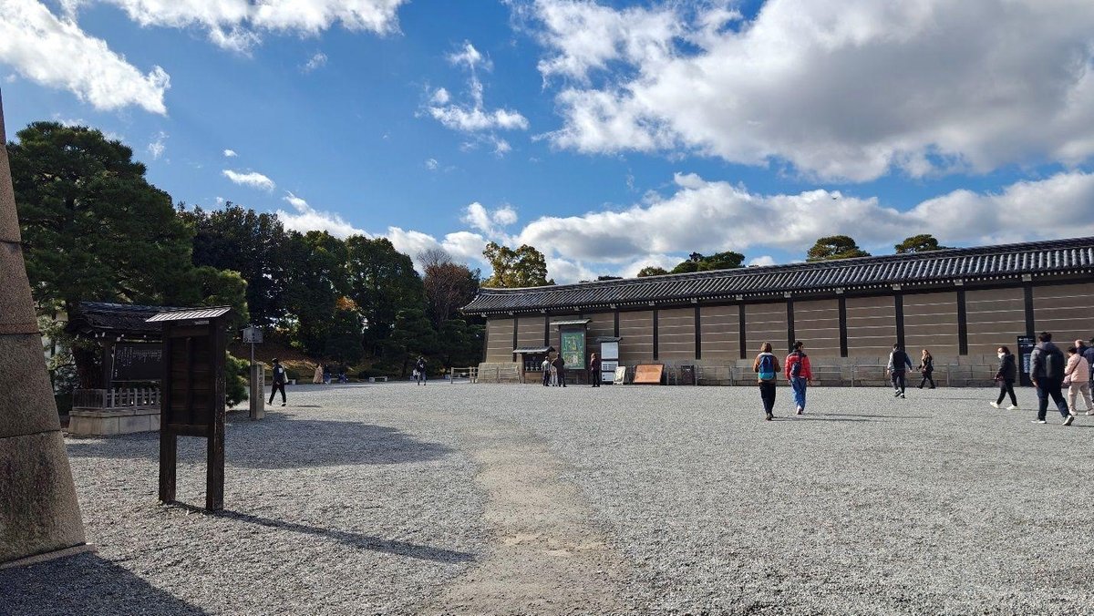 Tourists at historic building under blue sky