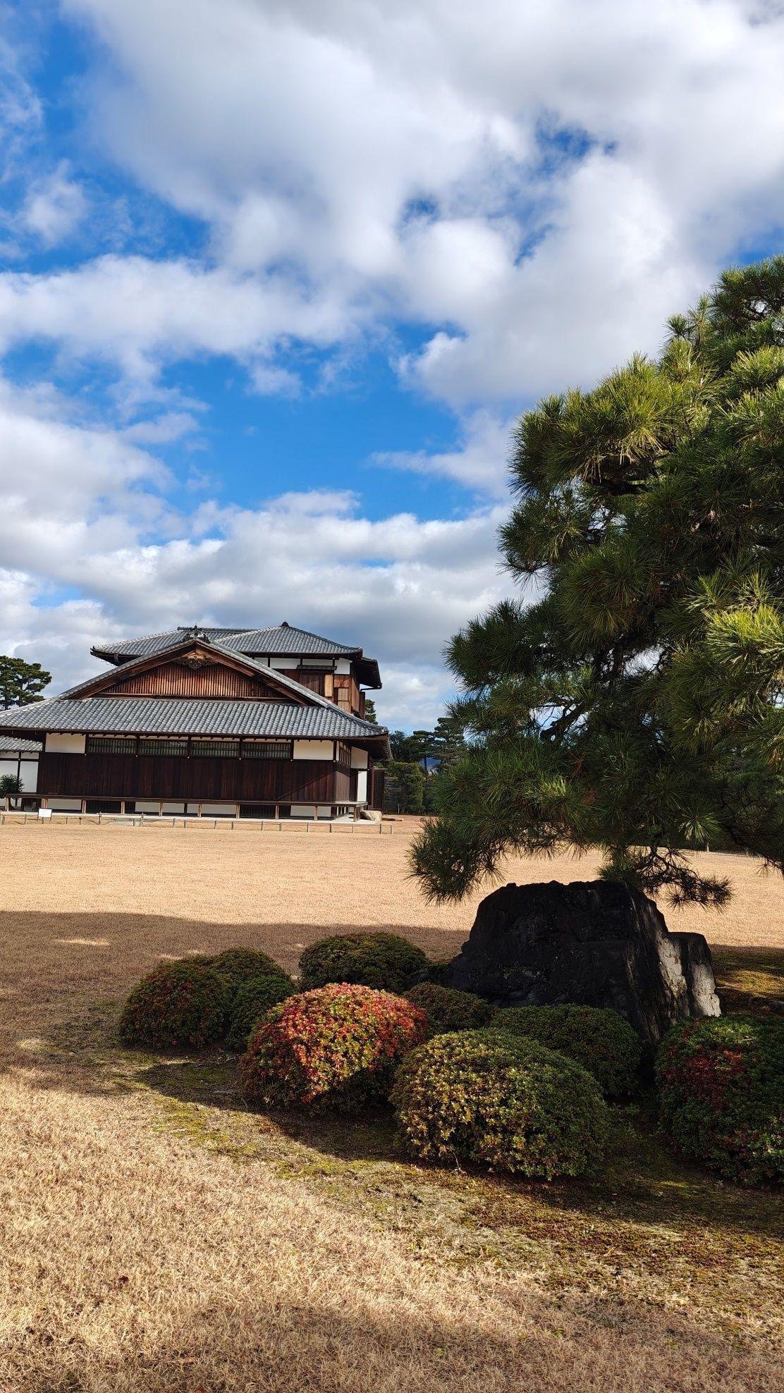 Traditional building under cloudy sky