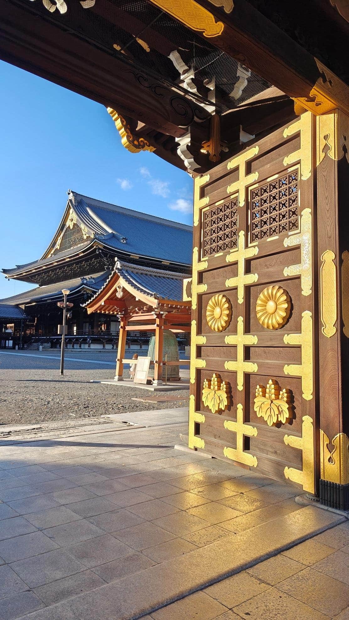 Traditional Japanese temple gate with intricate carvings