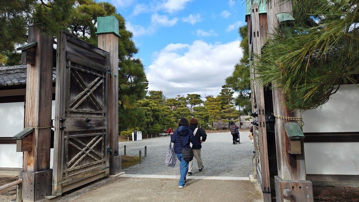Traditional wooden gate in serene garden