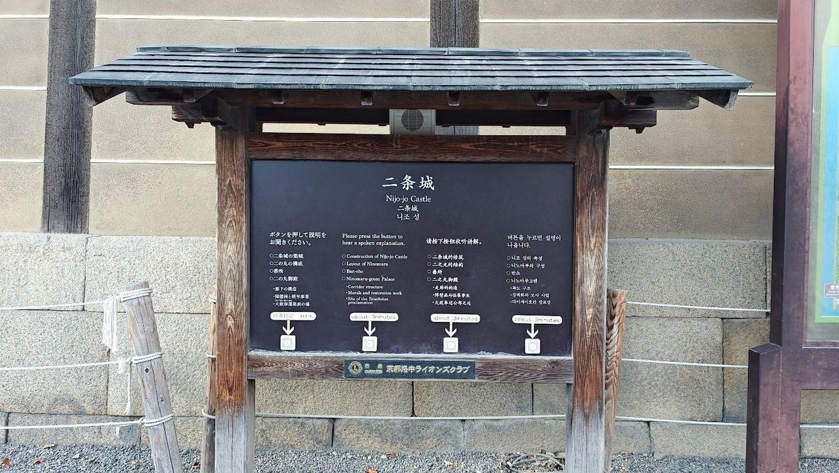 Wooden signboard at Nijo Castle