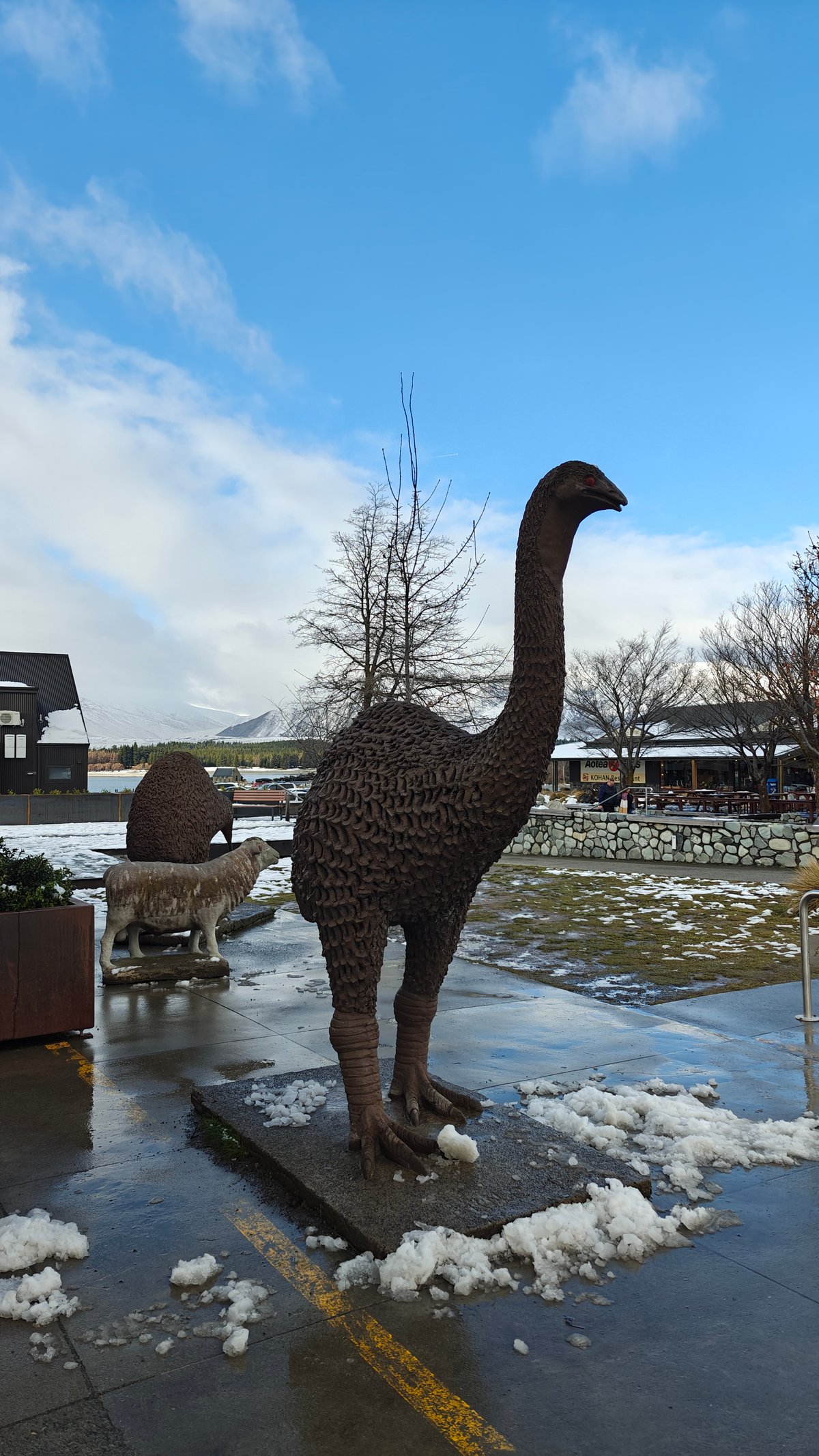 A striking large bronze sculpture of a moa