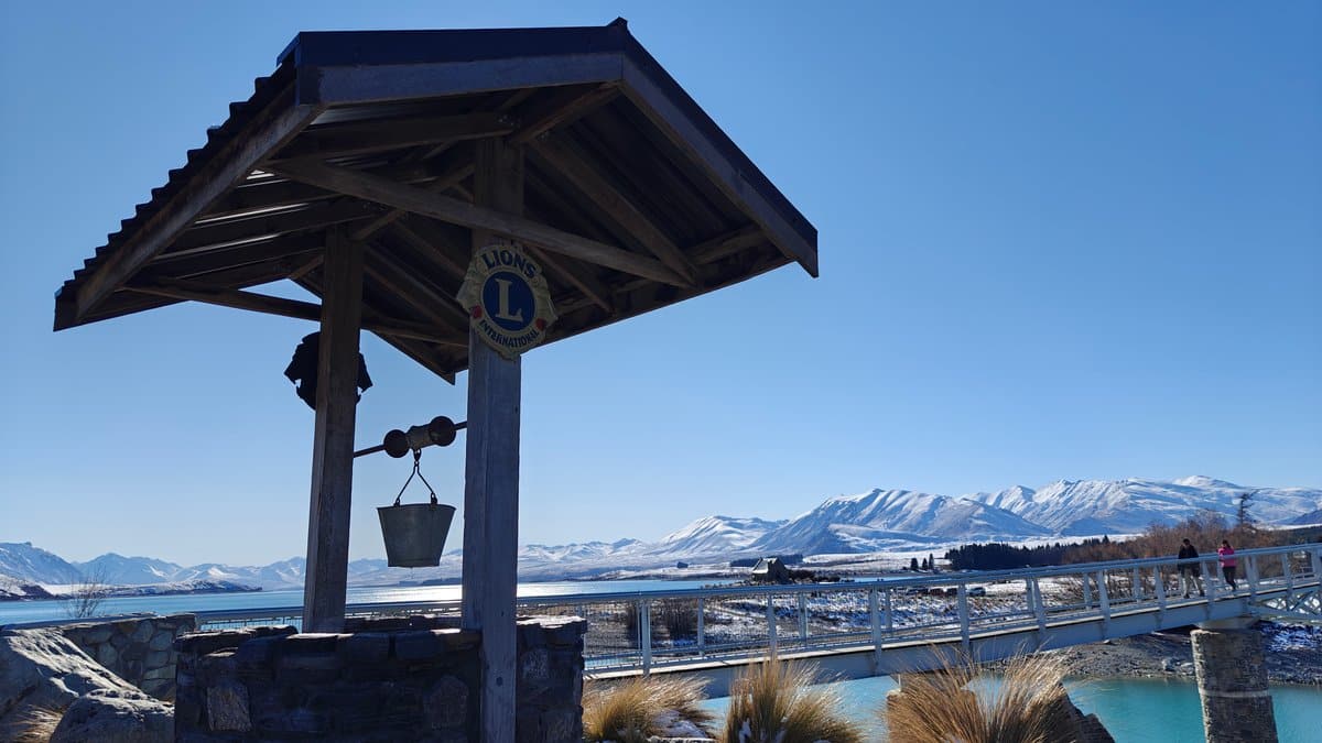 A timber Lions Club shelter (a covered wishing-well