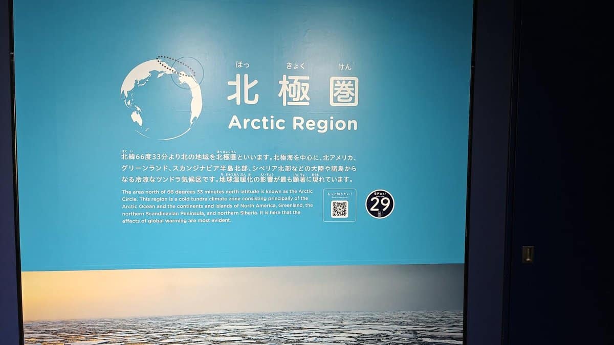 Arctic Region display with text and map