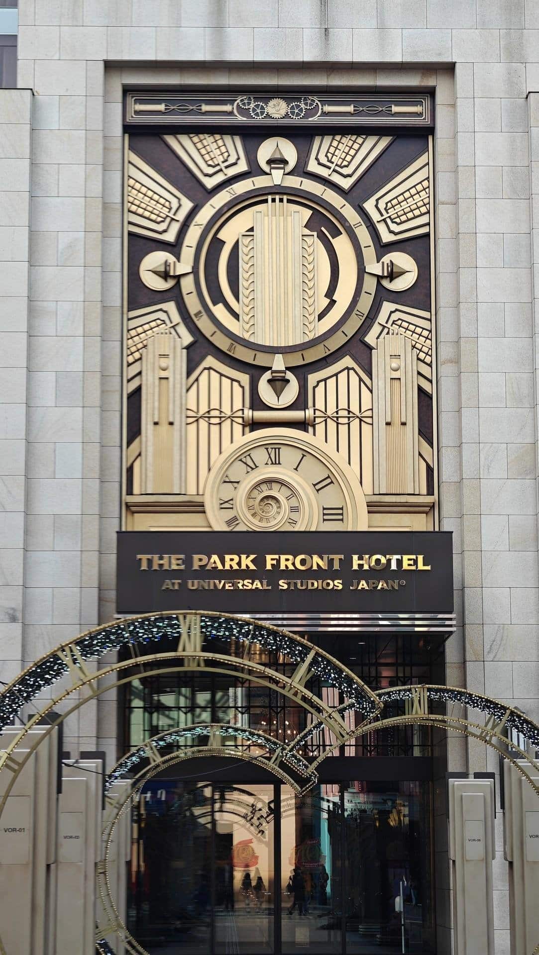 Art deco hotel entrance facade