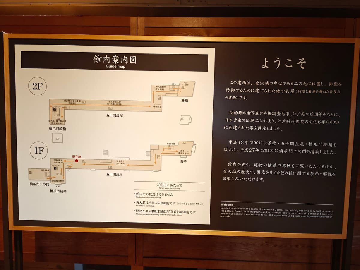 Bilingual introductory display at the entrance: a 「ようこそ