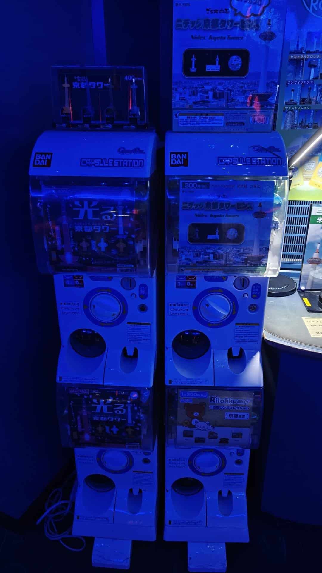 Blue-lit capsule toy machines