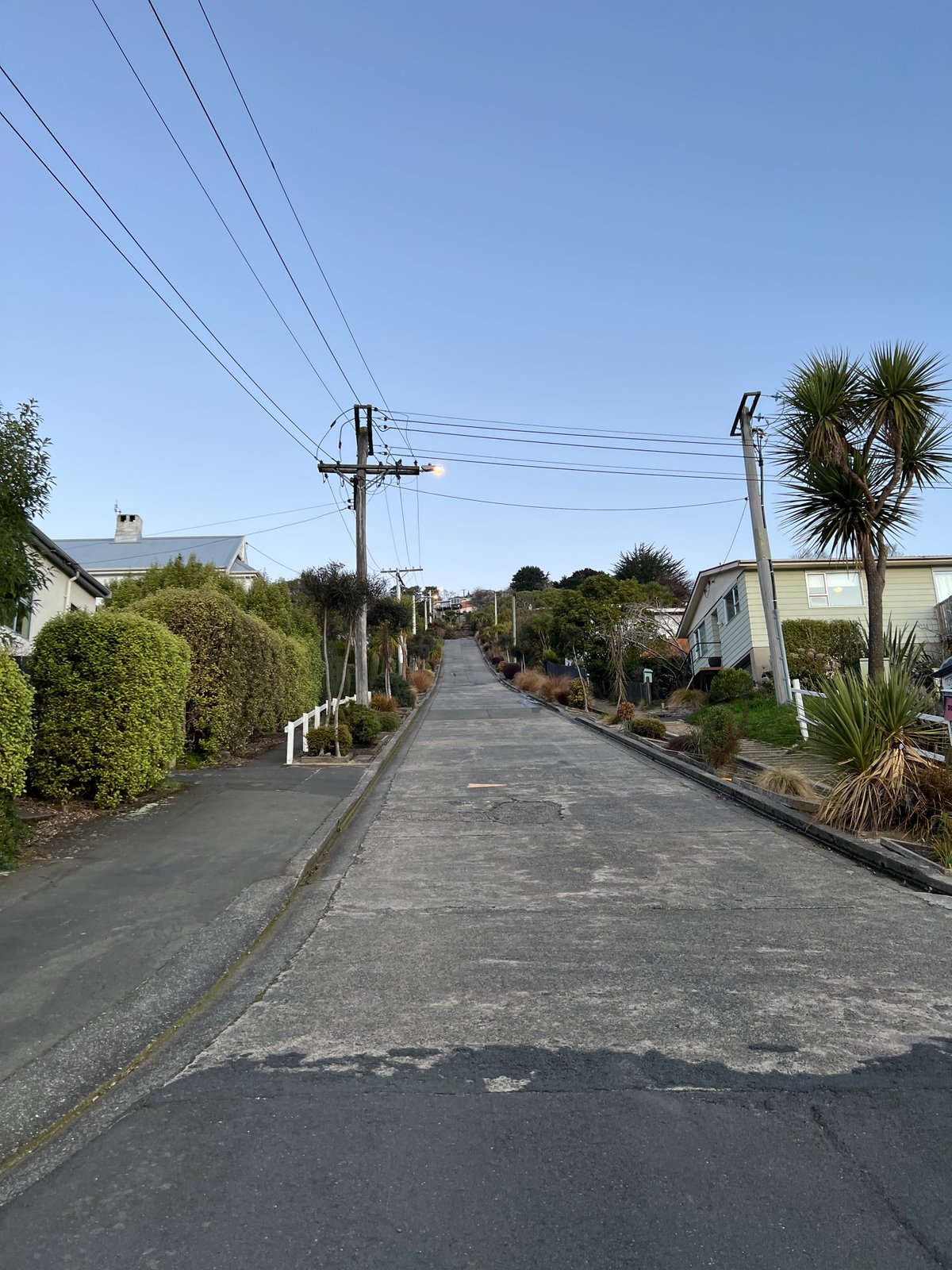 Bright daytime view looking up Baldwin Street from