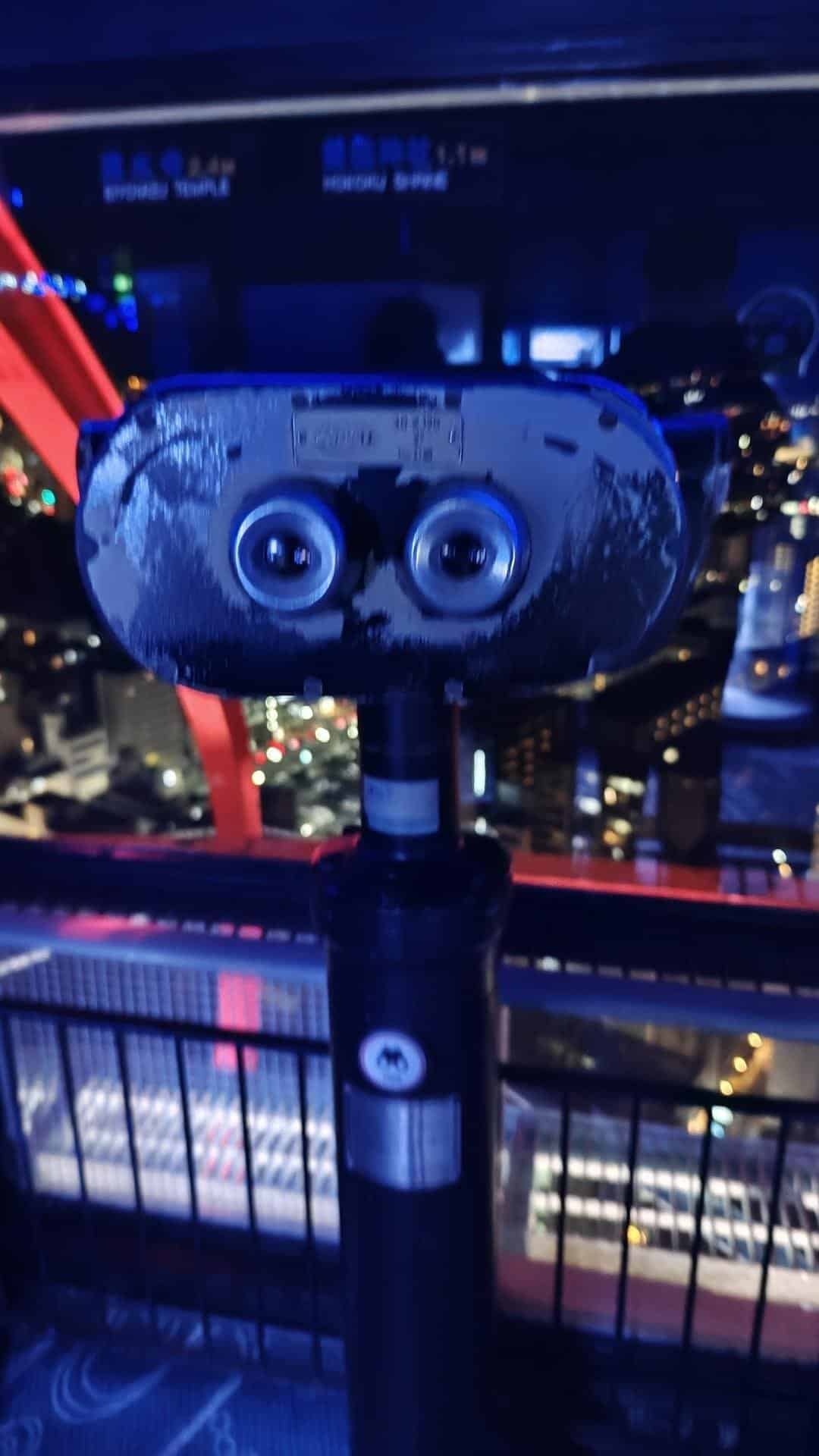 City view from observation telescope