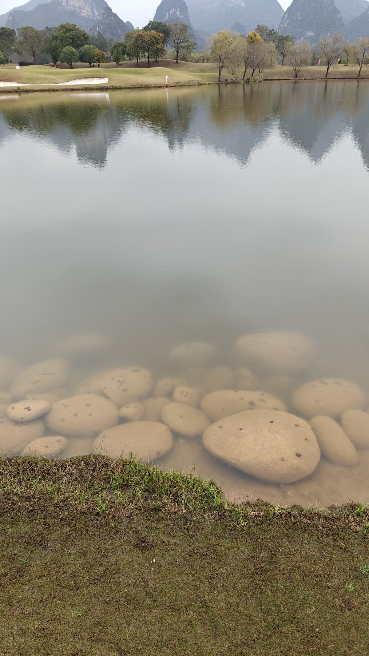 Clear lake with underwater stones