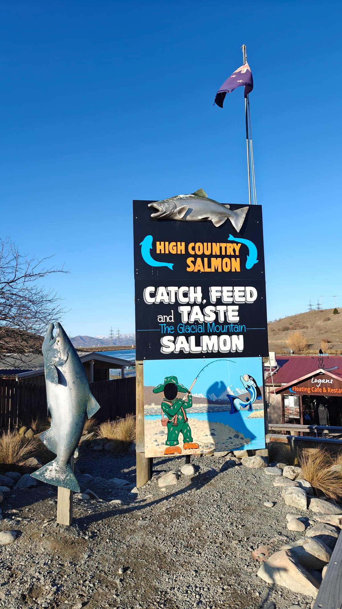 Close vertical of the entrance sign: a mounted