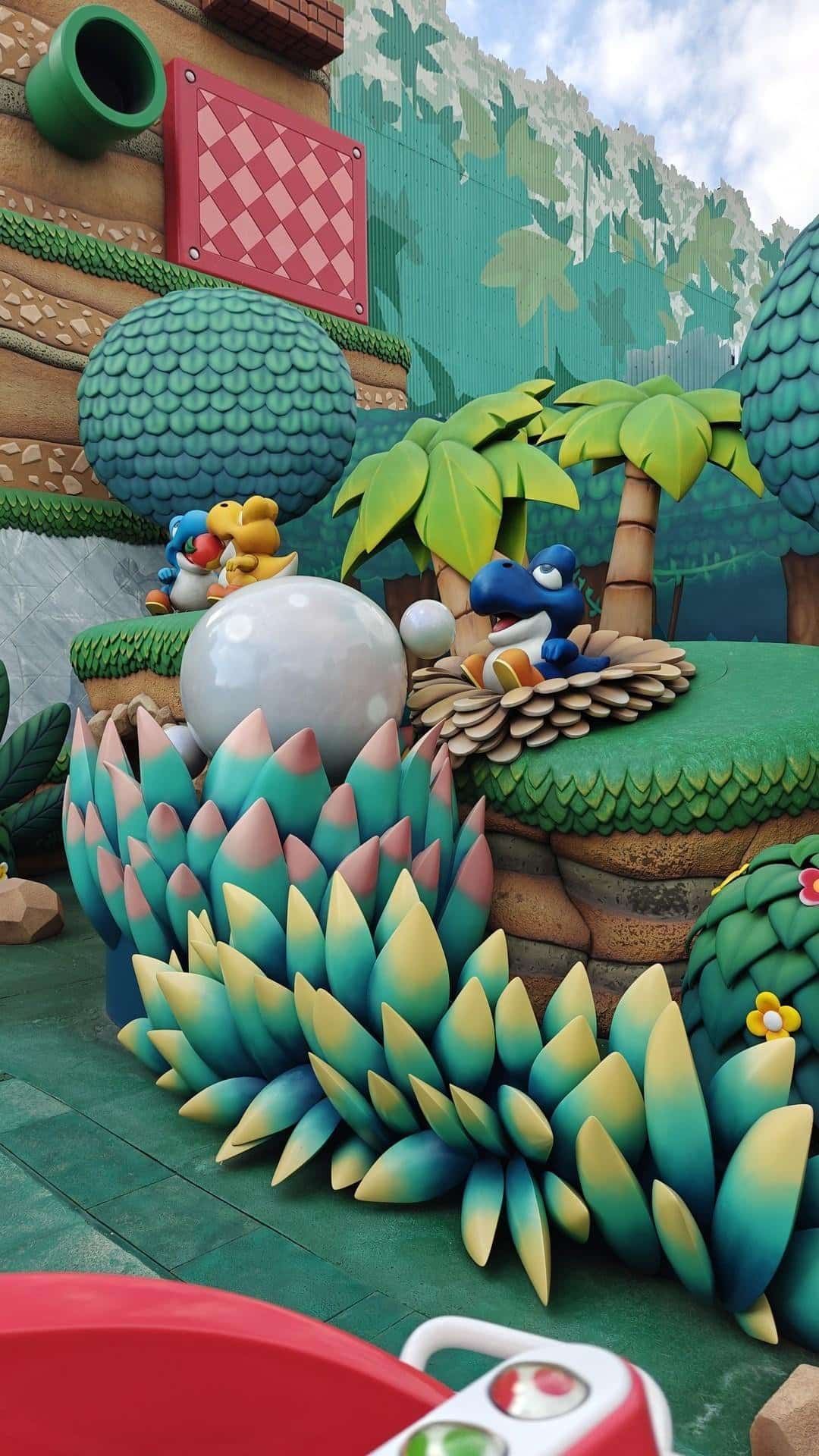 Colorful cartoon-themed landscape scene