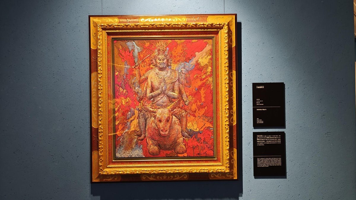 Colorful framed painting in gallery