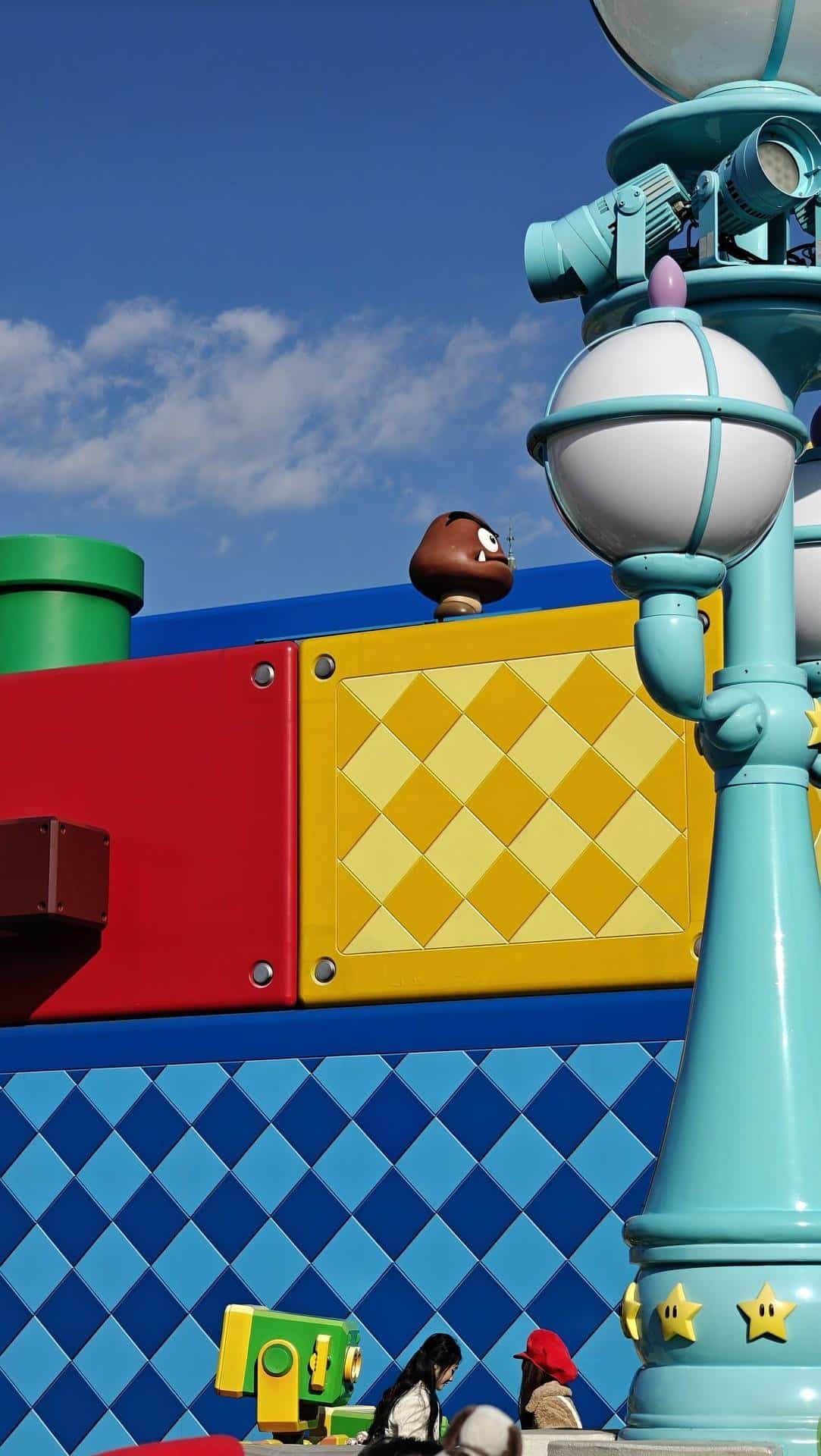 Colorful gaming-themed outdoor decor