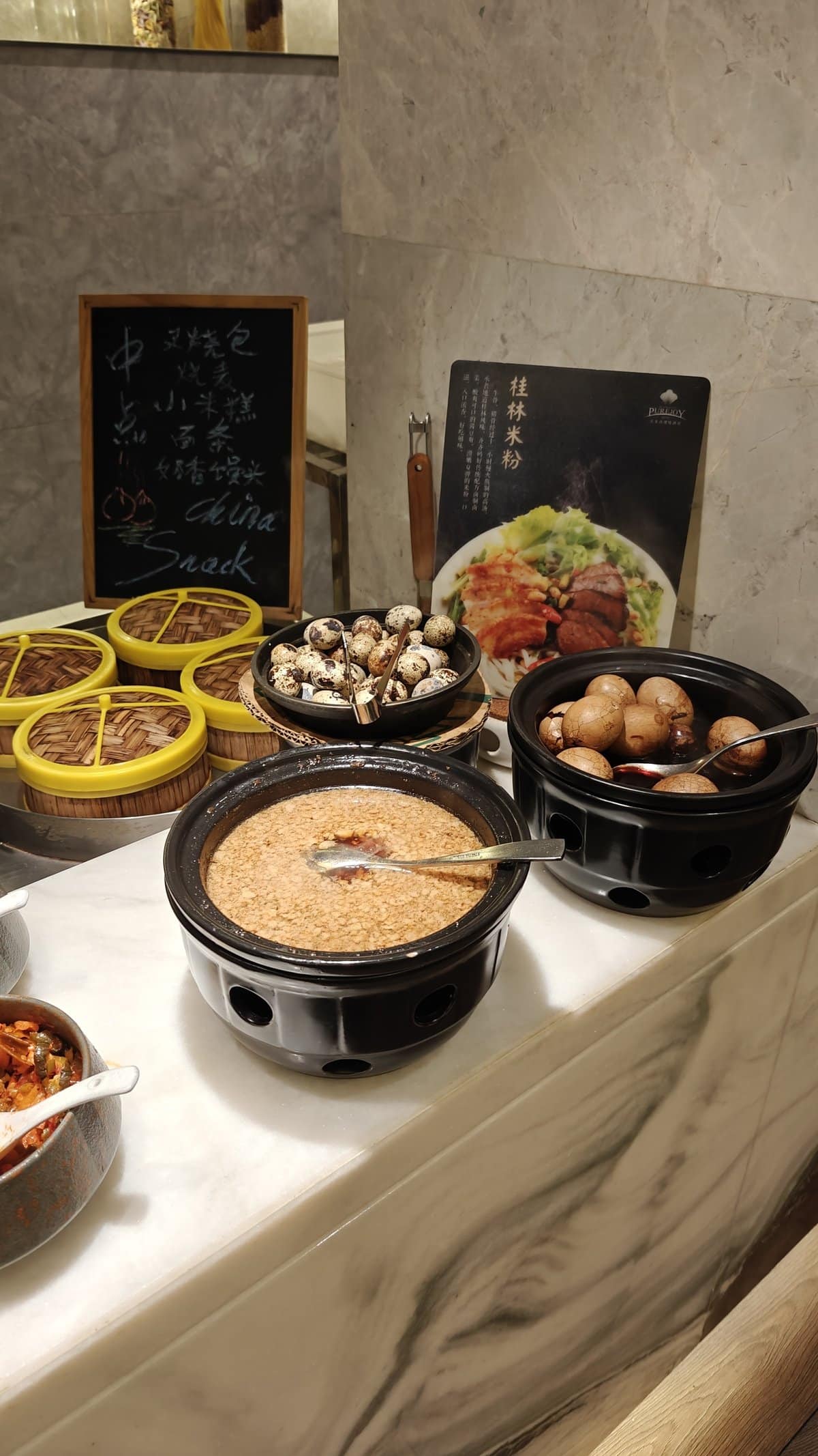 Congee pot with tea eggs