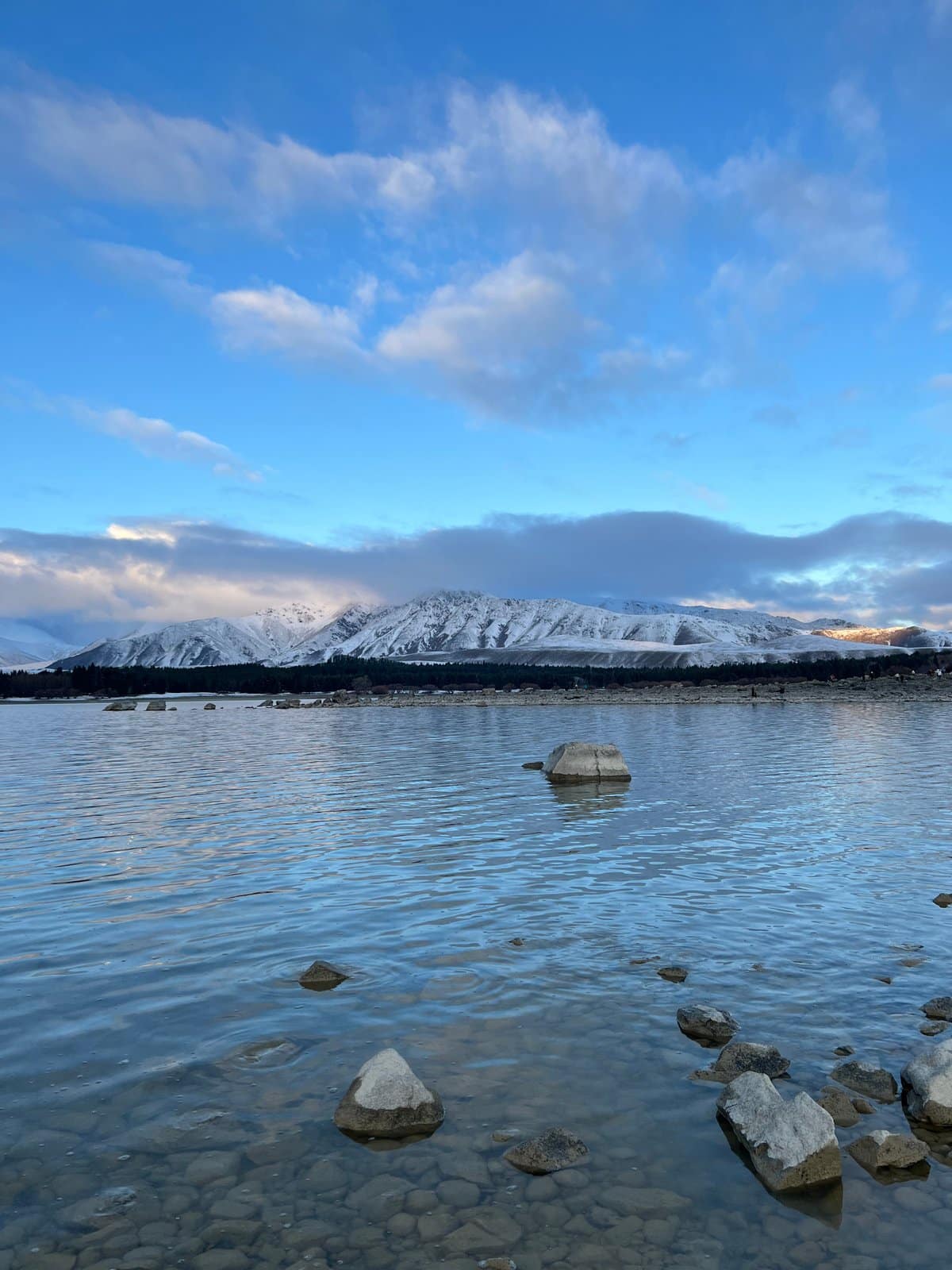 Crystal-clear glacial turquoise shallows