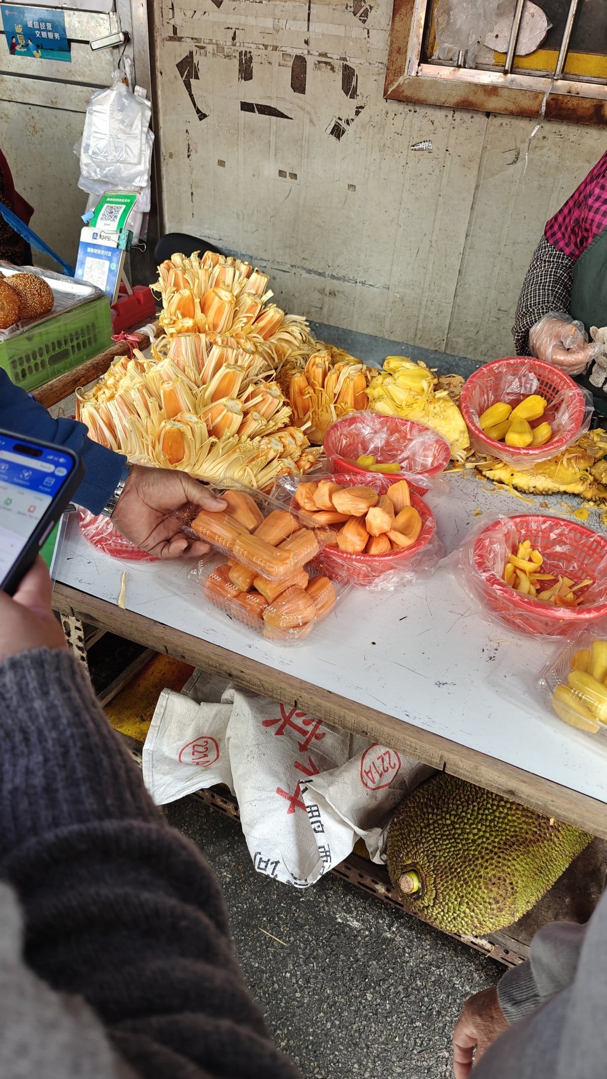 Deep-fried pastries on counter