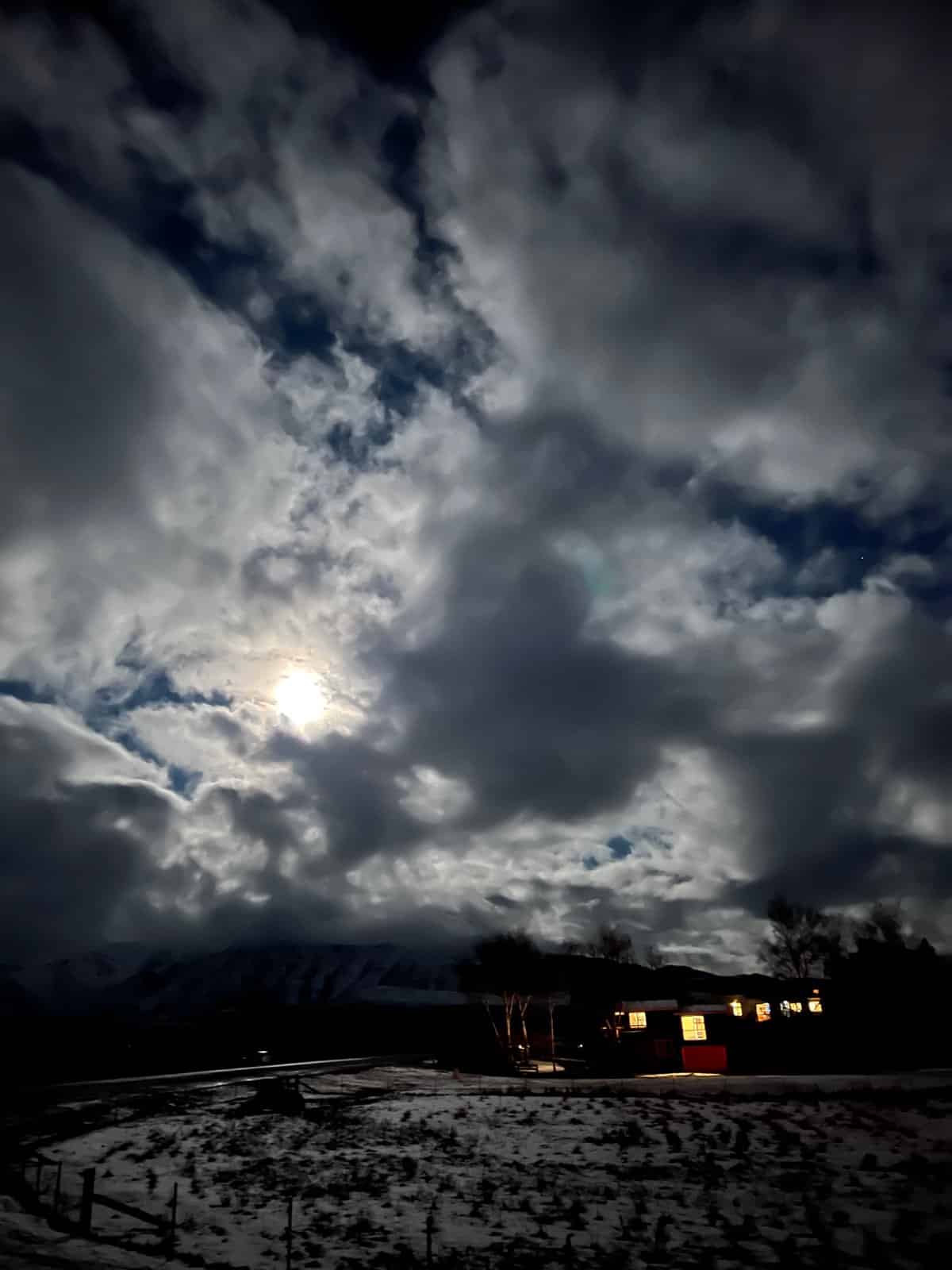 Dusk light over Lake Tekapo shore