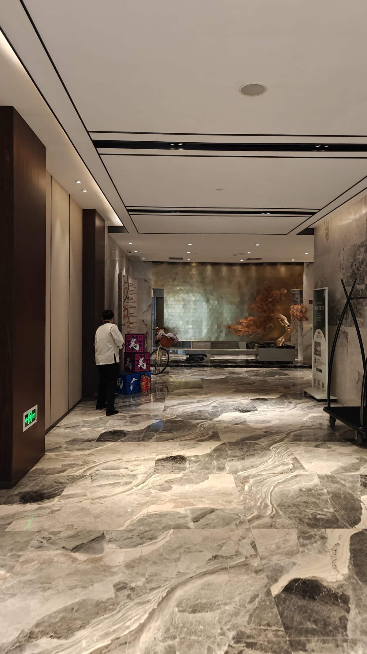 Elegant marble lobby interior