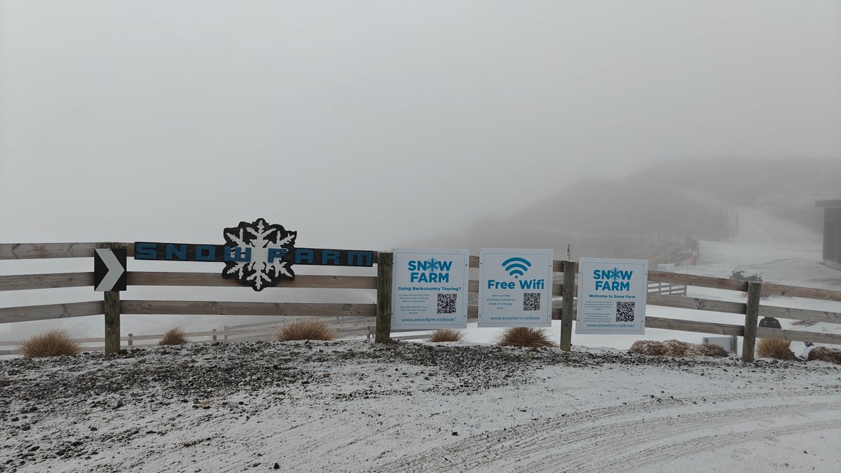 Establishing shot of the Snow Farm entrance in
