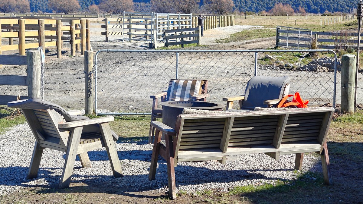 Farm lounge with mountain vista