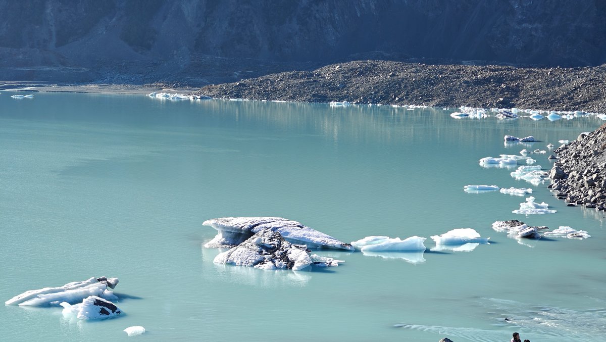 First reveal of milky Tasman Lake