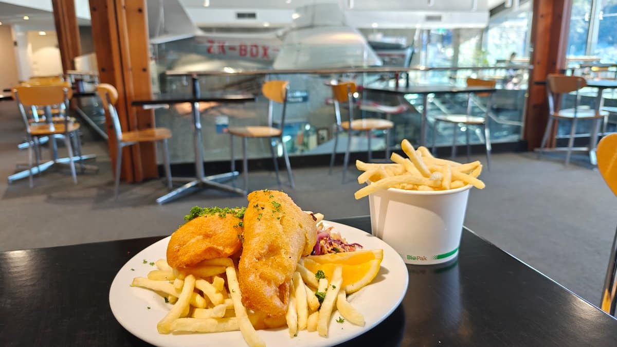 Fish burger and fries