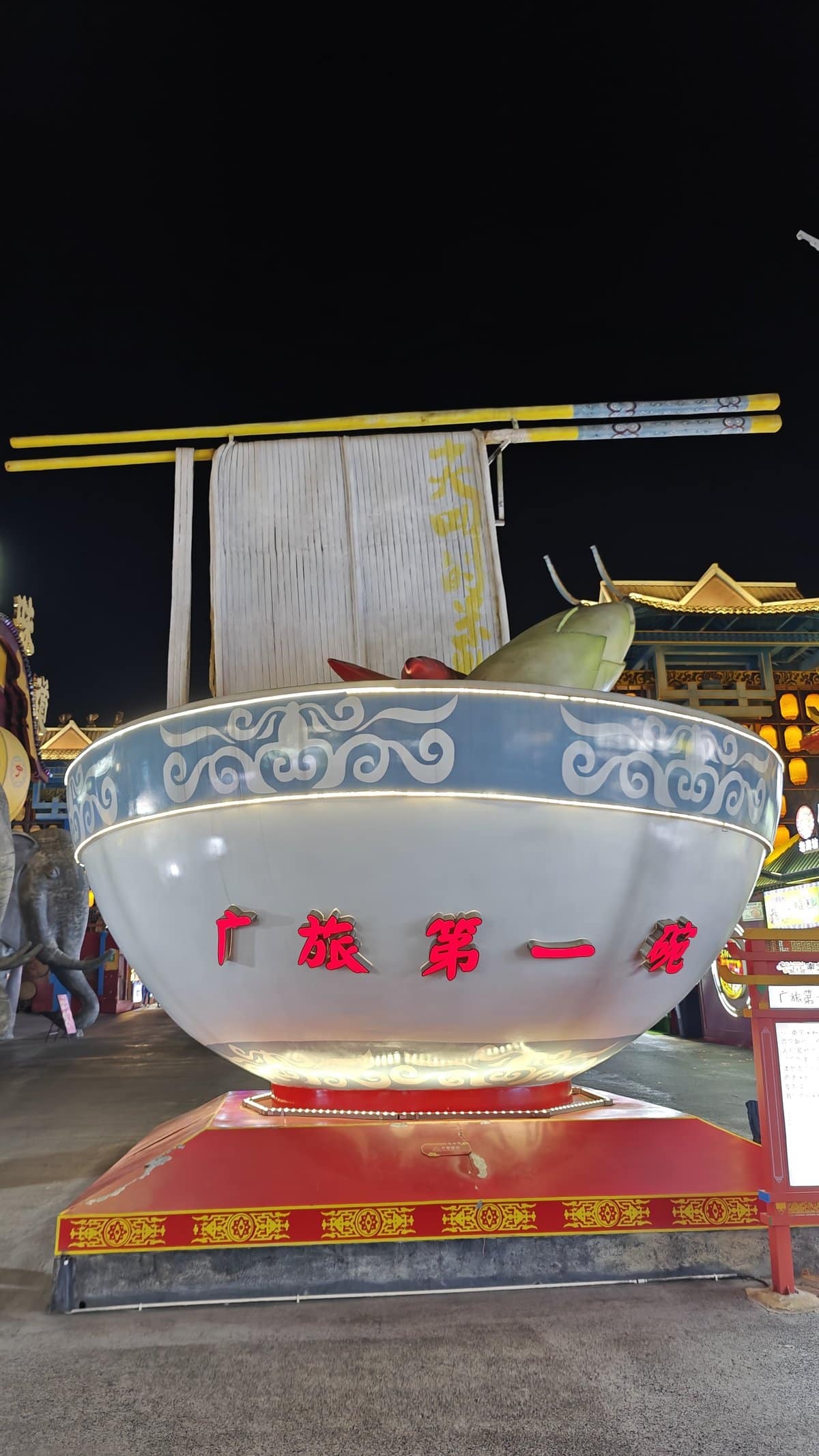 Giant noodle bowl sculpture