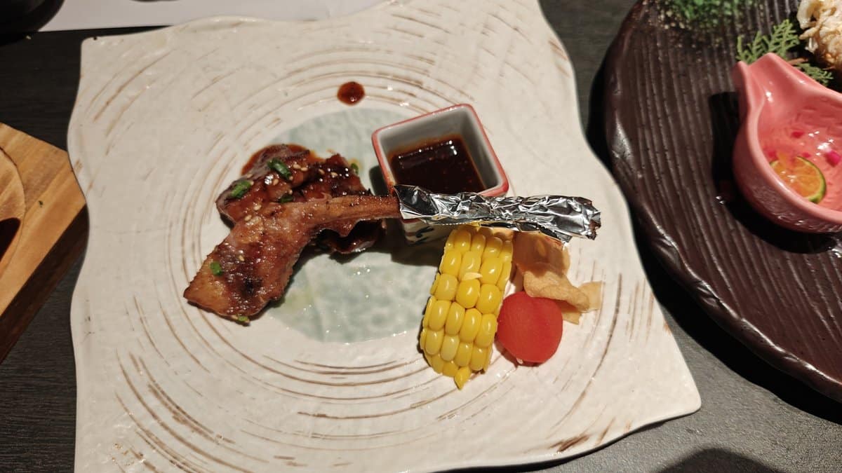 Glazed pork short rib plate