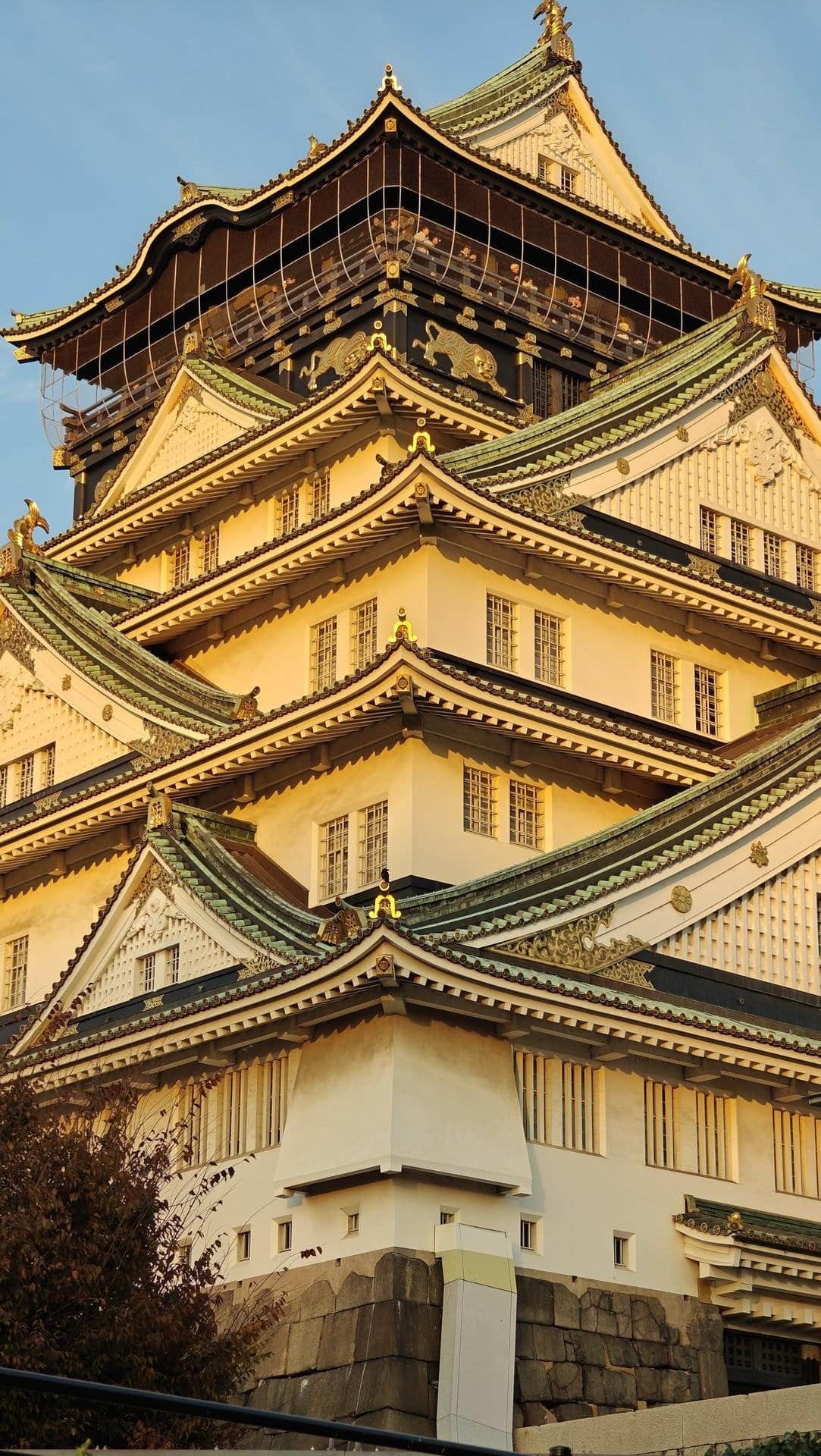 Golden hour on traditional castle