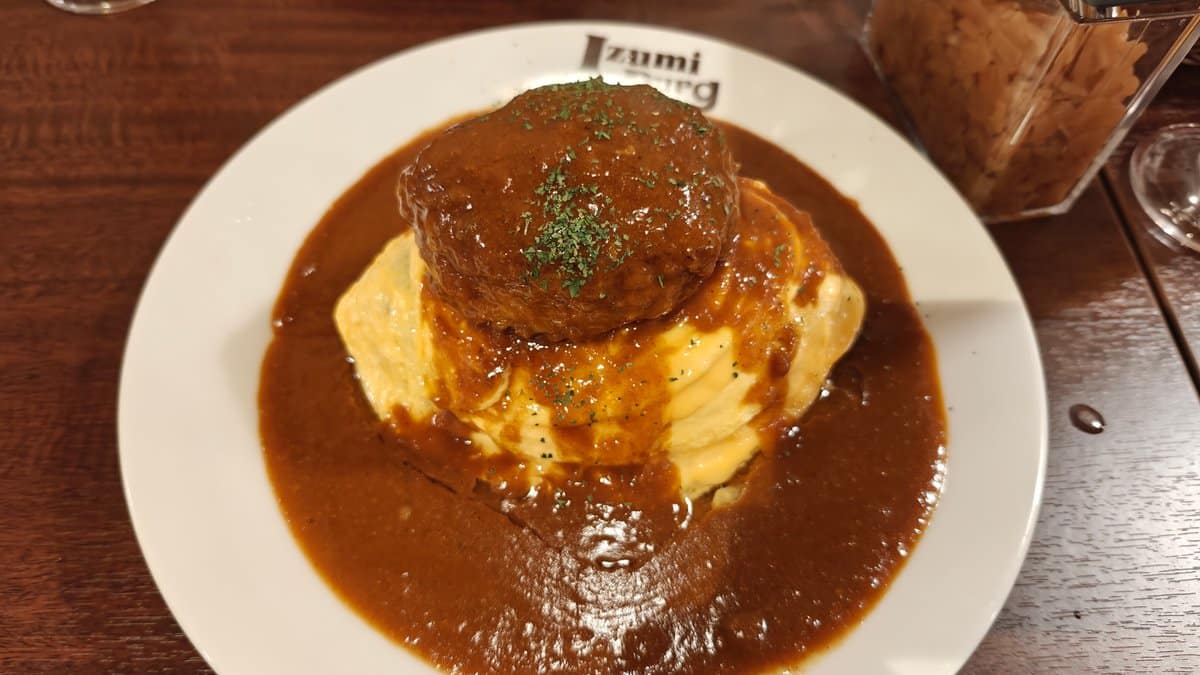 Hamburg steak omelette curry