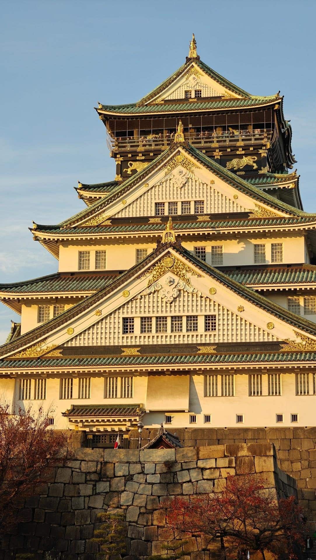 Historic castle under clear blue sky