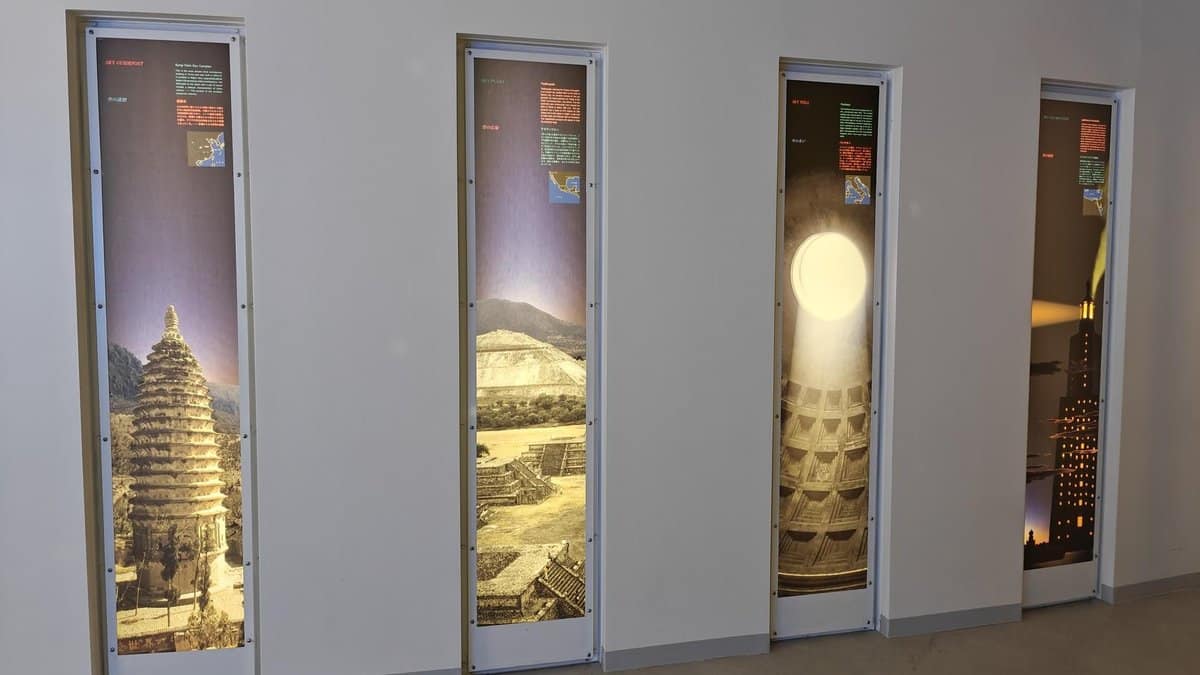 Historical monument panels display