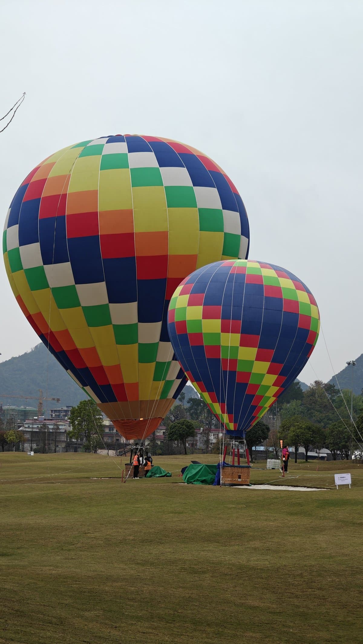 Hot air balloons and mountains