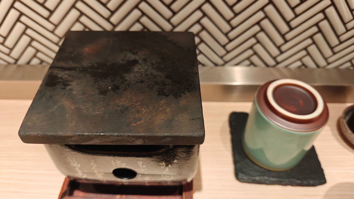 Hot-stone grill and tea tabletop