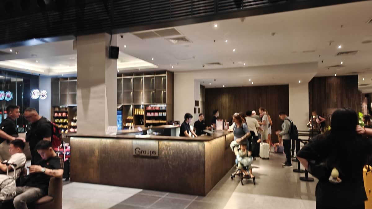 Hotel lobby check-in counter