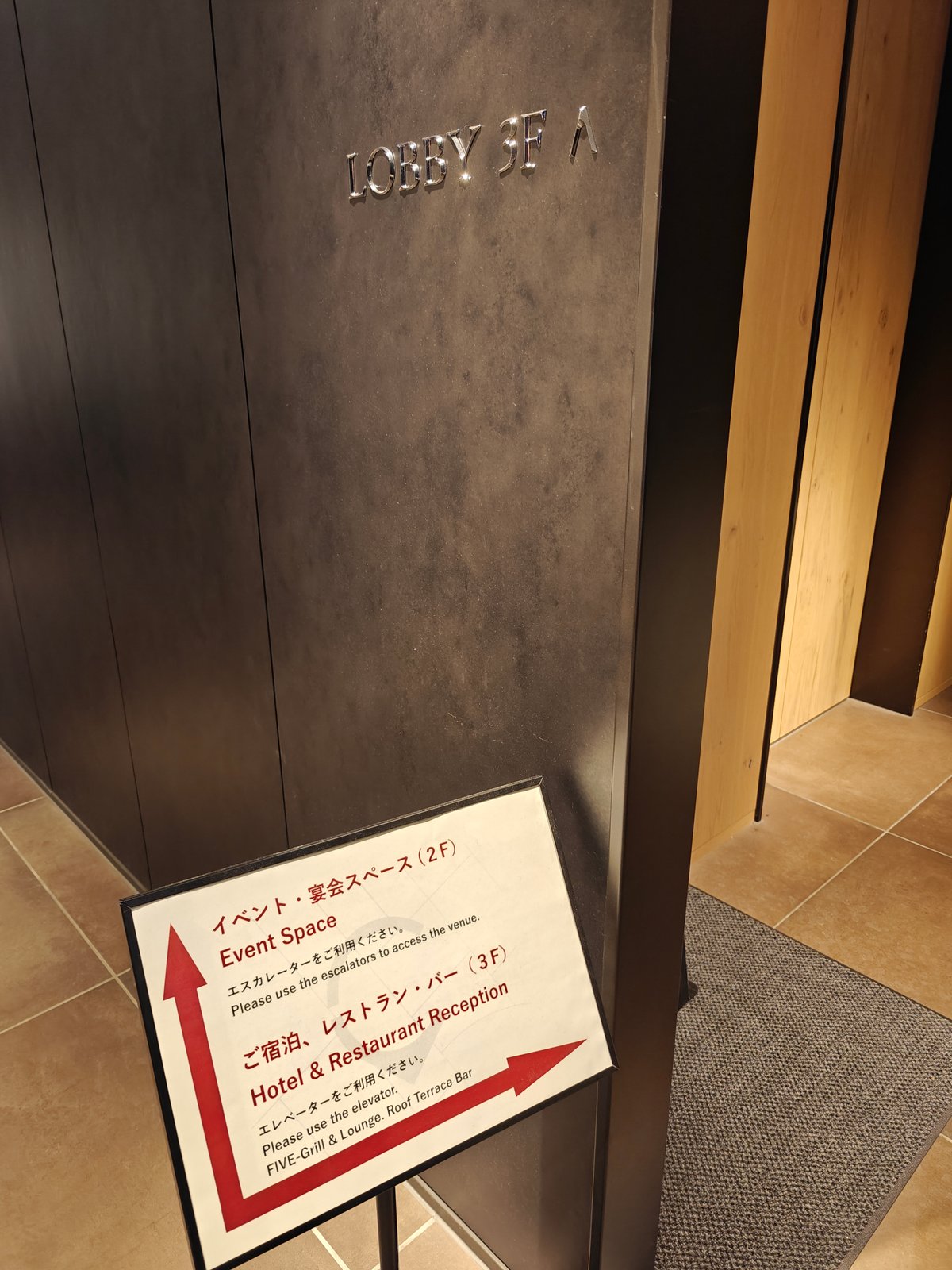 Hotel restaurant floor guide sign