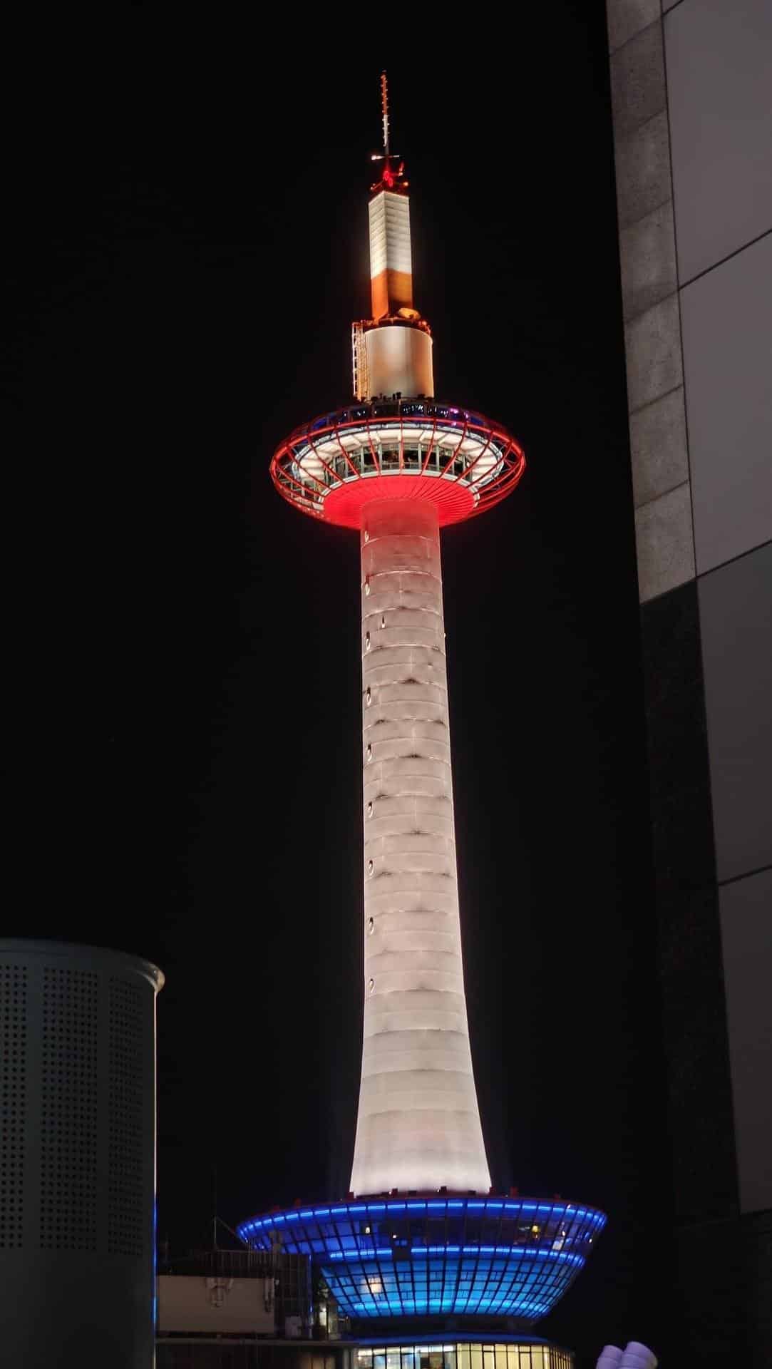 Illuminated tower at night