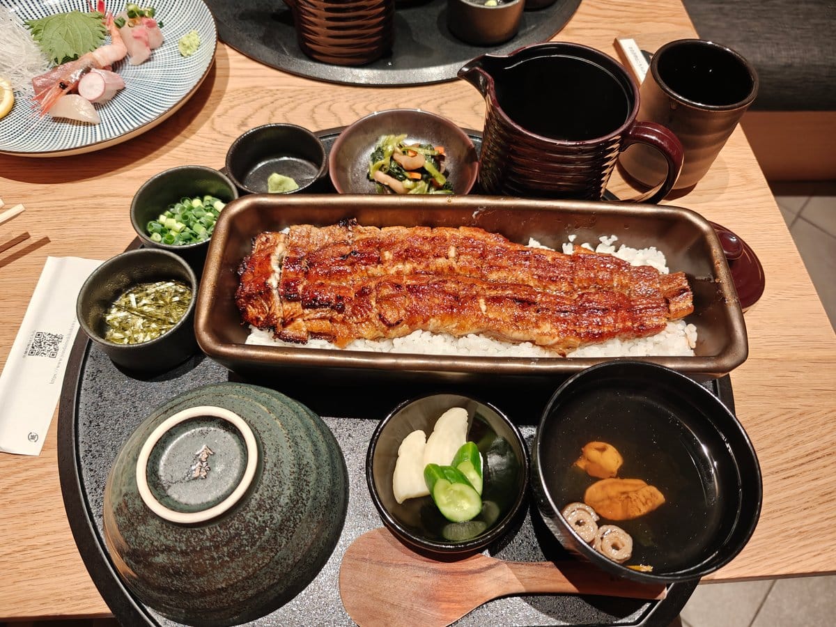 Kikukawa grilled whole-eel set