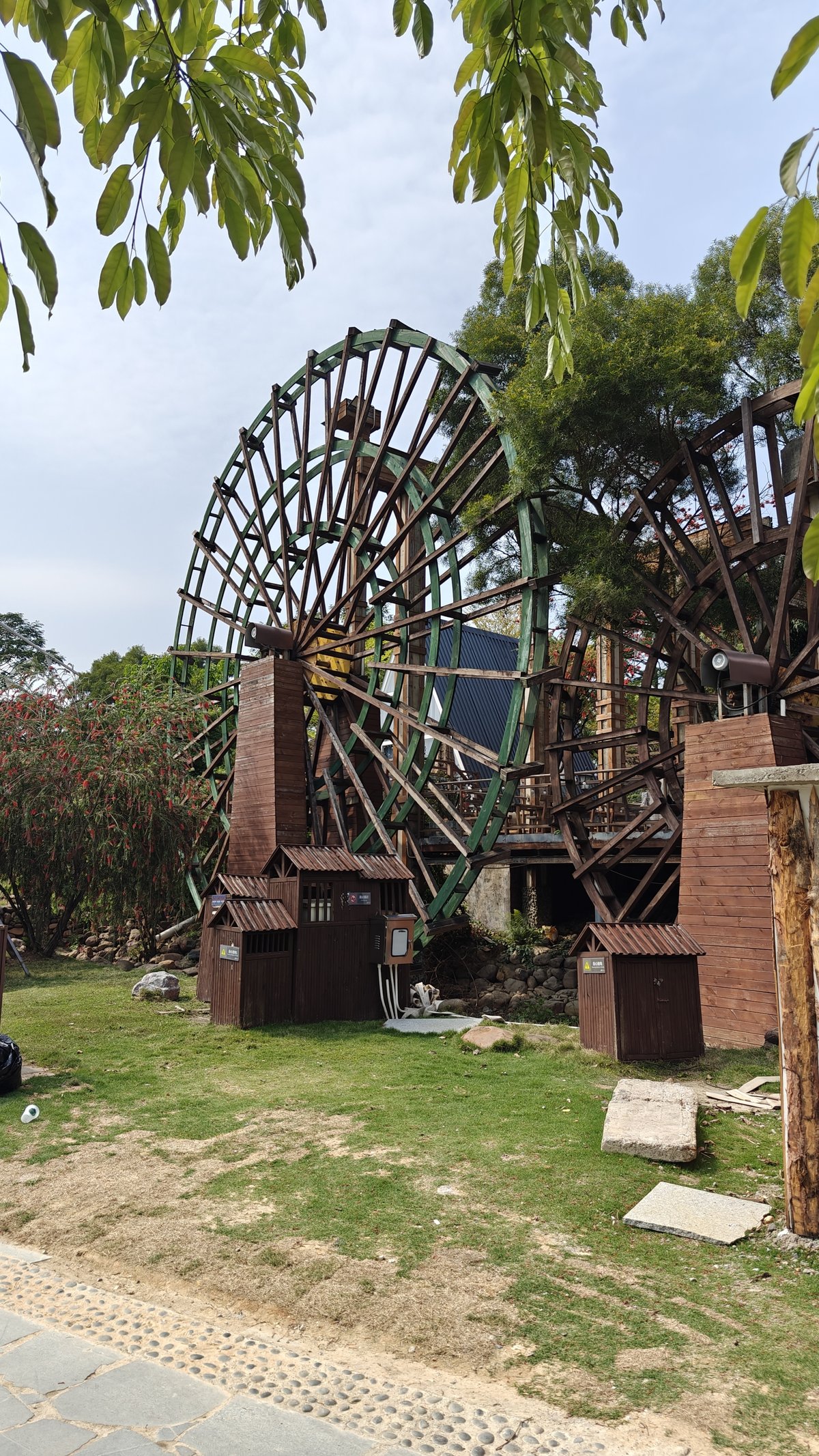 Large wooden water wheel