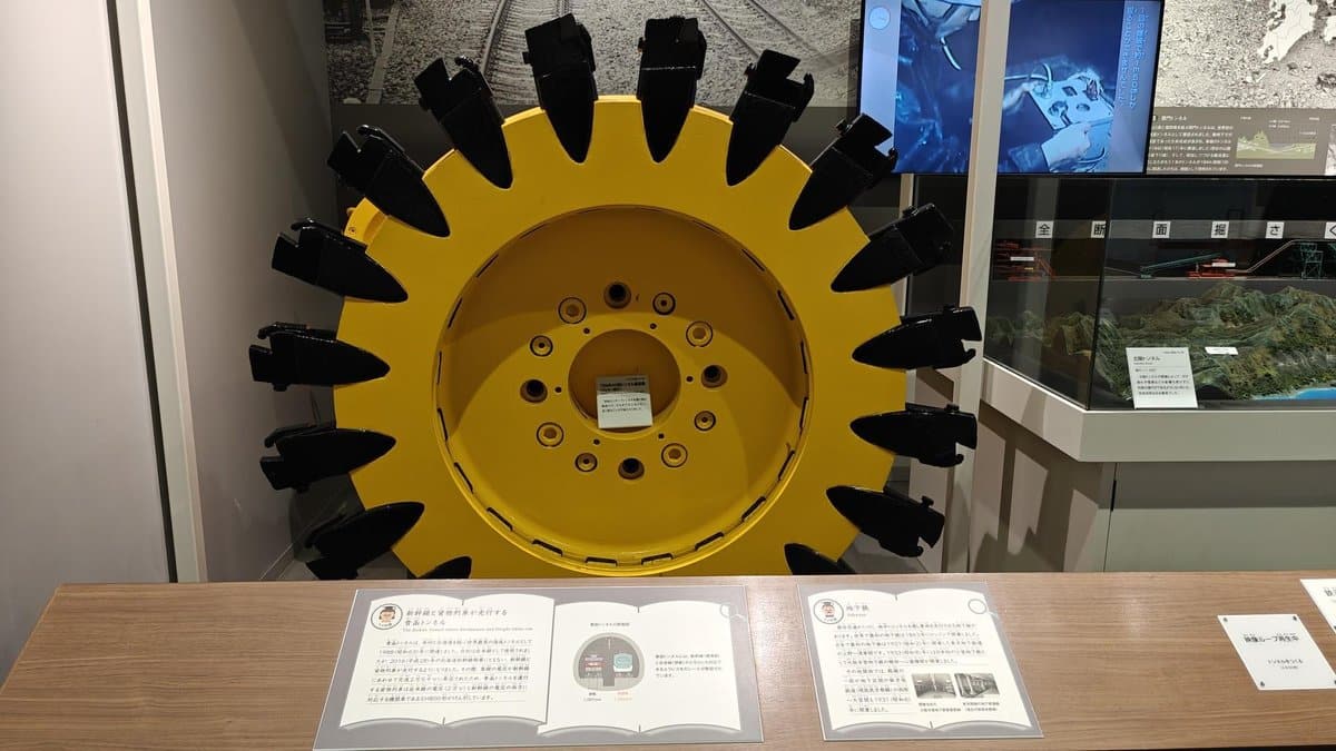 Large yellow industrial machine wheel