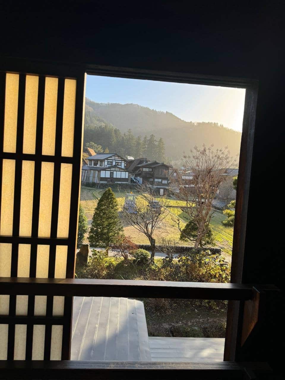Lattice window village daylight