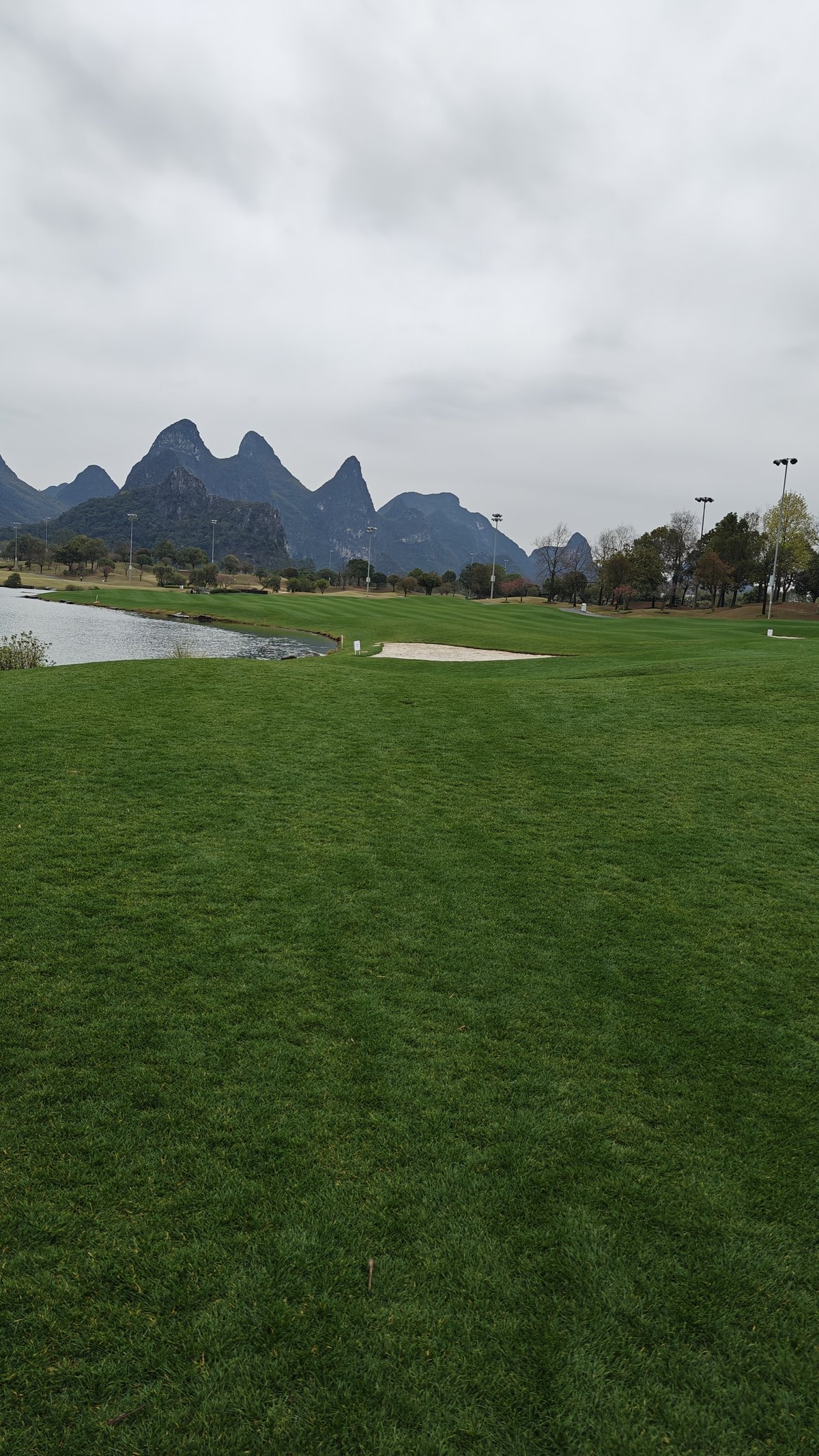 Lawn bunker and lake view