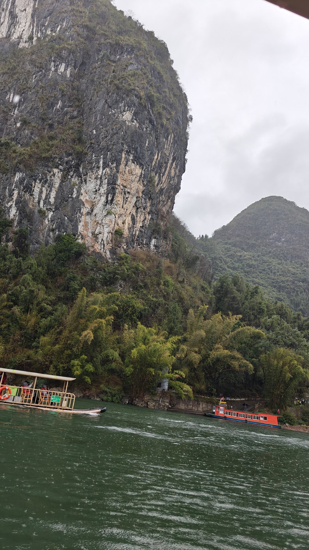 Massive karst cliff from water level