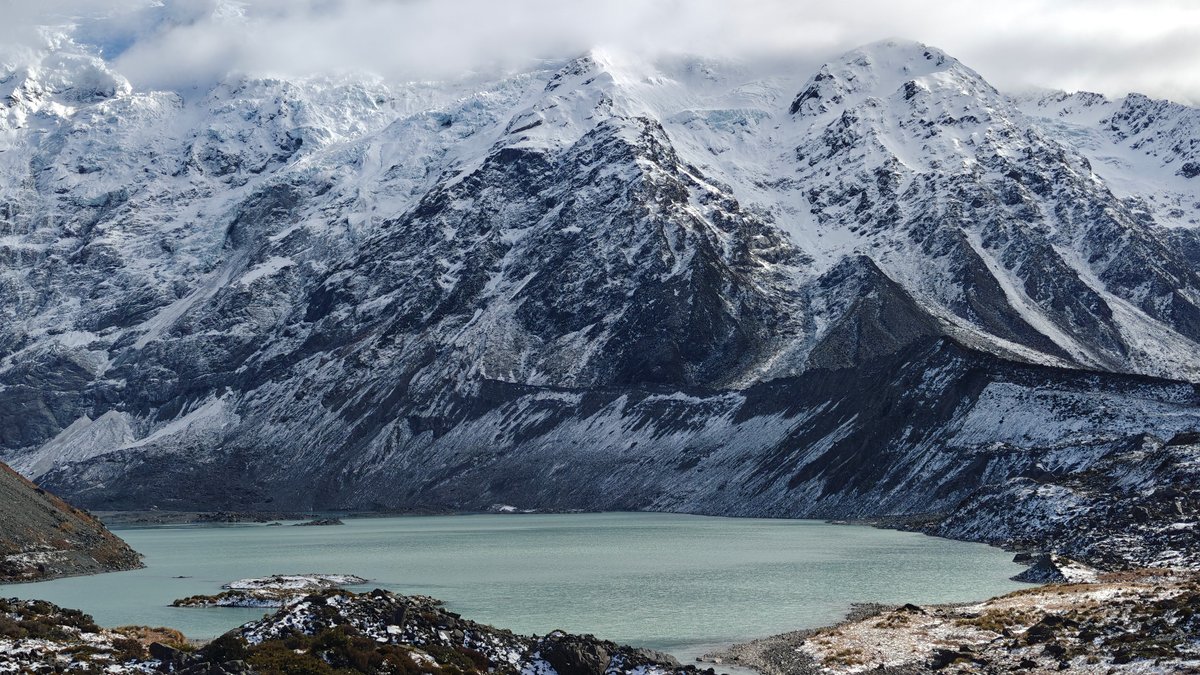 Mueller Lake below snow peaks
